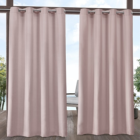 Exclusive Home Curtains Solid Grommet Top Light-Filtering Set of 2 Outdoor Curtain Panel