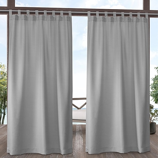 Exclusive Home Curtains Solid Tab Top Light-Filtering Set of 2 Outdoor Curtain Panel