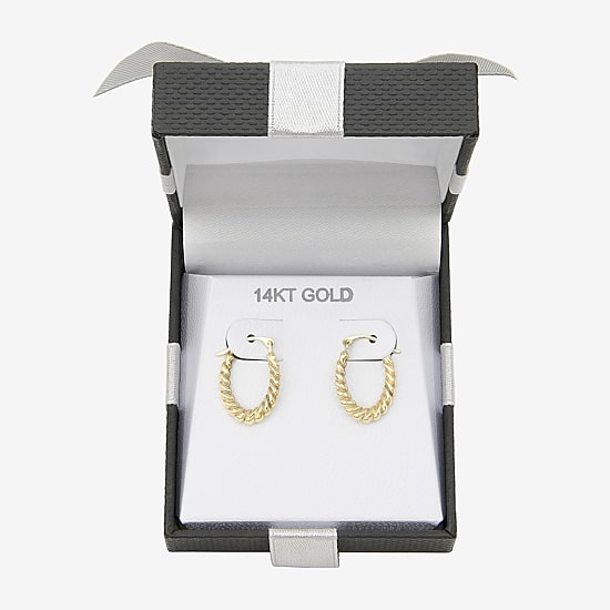 Womens 14K Gold 16mm Hoop Earrings