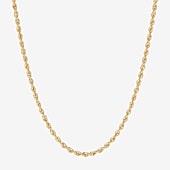 14K Gold 16 - 30 Inch Semi-Solid Sparkle Rope Chain Necklace