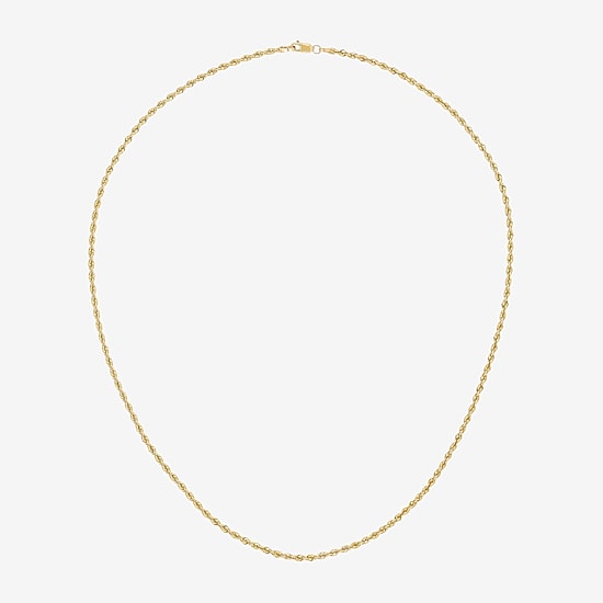 14K Gold 16 - 30 Inch Semi-Solid Sparkle Rope Chain Necklace