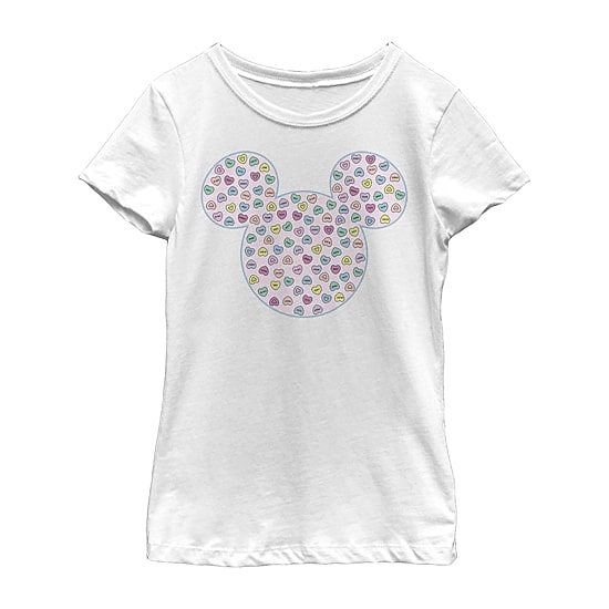 Disney Collection Little & Big Kid Girls Crew Neck Short Sleeve Regular Fit Mickey and Friends Mickey Mouse Minnie Mouse Graphic T-Shirt