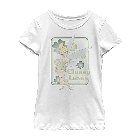 Disney Collection Little & Big Kid Girls Crew Neck Short Sleeve Regular Fit Tinker Bell Graphic T-Shirt