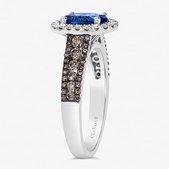 Le Vian® Grand Sample Sale™ Ring featuring 1 CT. Blueberry Tanzanite® 1/2 CT. Nude Diamonds™ 1/5 CT. Chocolate Diamonds® set in 14K Vanilla Gold®