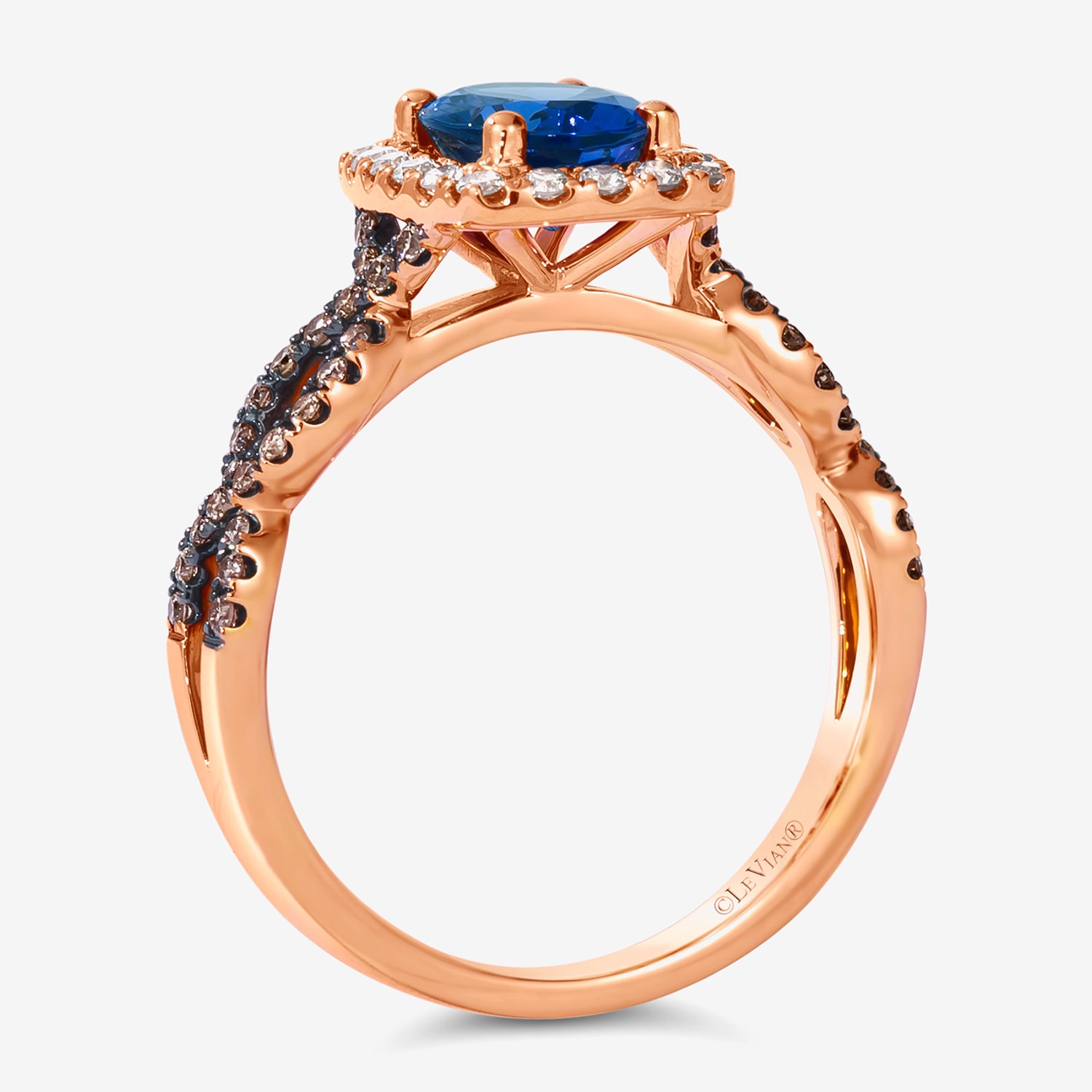 Le Vian® Grand Sample Sale™ Ring featuring 1 1/ CT. Blueberry Tanzanite® 1/ CT. Nude Diamonds™ 1/ CT. Chocolate Diamonds® set in 14K Strawberry Gold