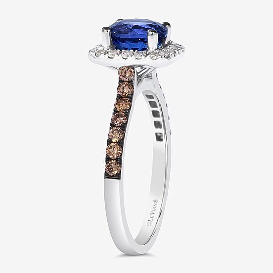 Le Vian® Grand Sample Sale™ Ring featuring 1 1/5 CT. Blueberry Tanzanite® 1/4 CT. Chocolate Diamonds® 1/5 CT. Nude Diamonds™ set in 14K Vanilla Gold®