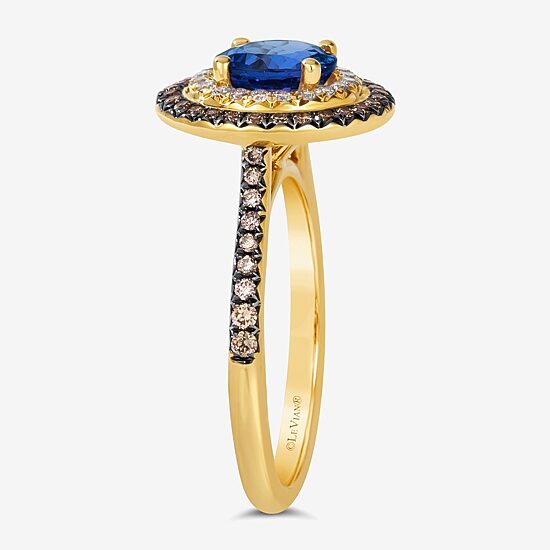Le Vian® Grand Sample Sale™ Ring featuring 1 1/5 CT. Blueberry Tanzanite® 1/3 CT. Chocolate Diamonds® 1/8 CT. Nude Diamonds™ set in 14K Honey Gold™