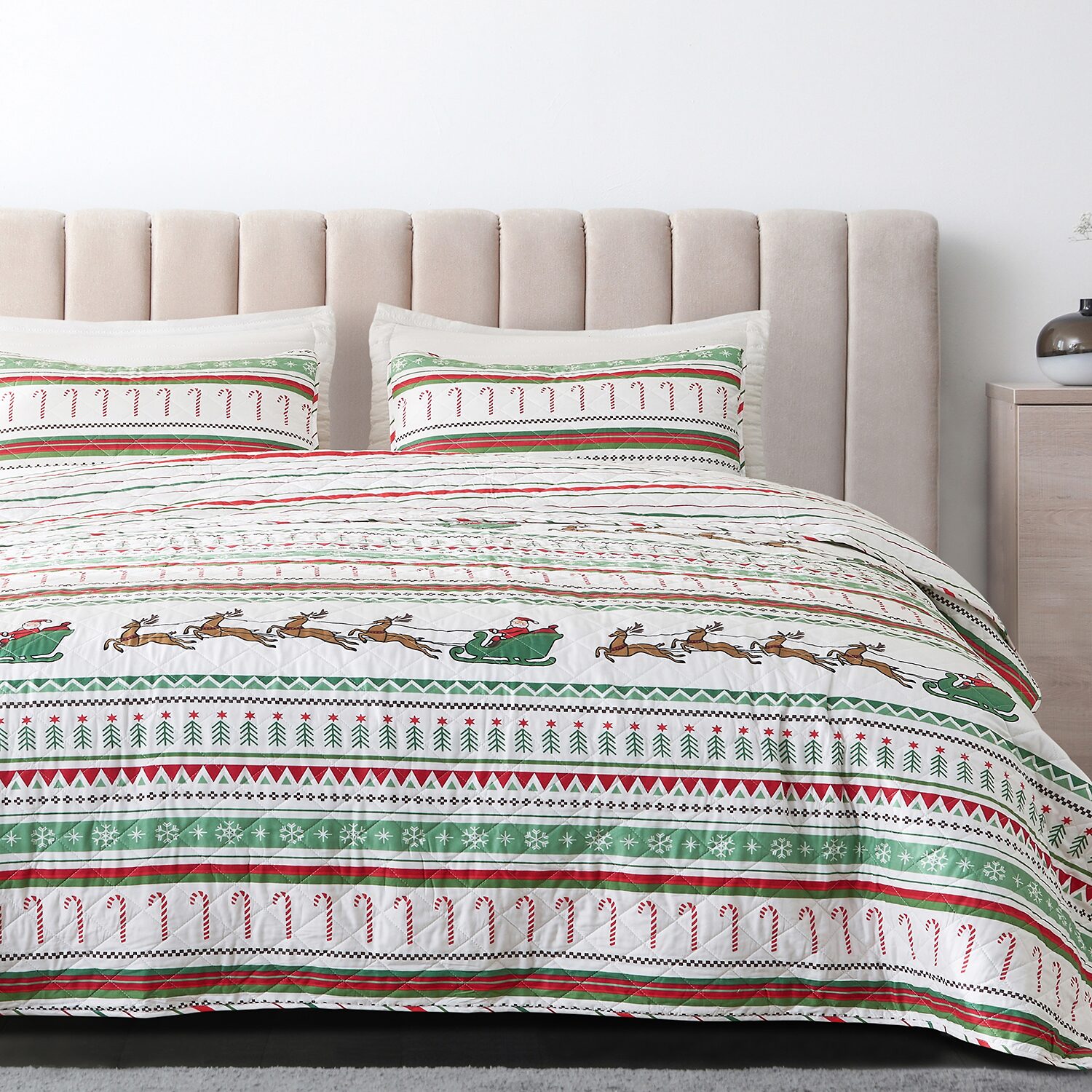 Linery Festive Christmas REVERSIBLE Quilt Set