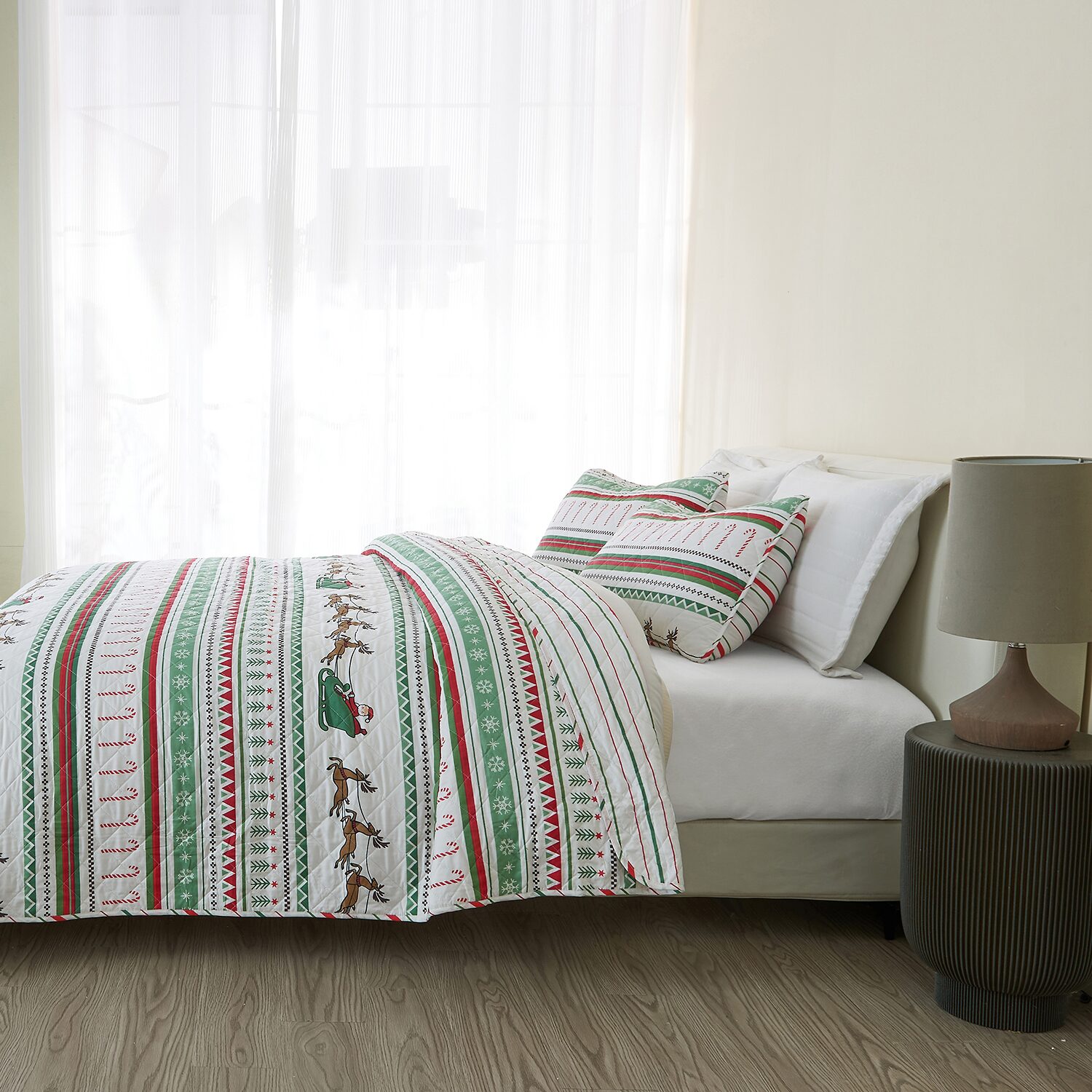 Linery Festive Christmas REVERSIBLE Quilt Set