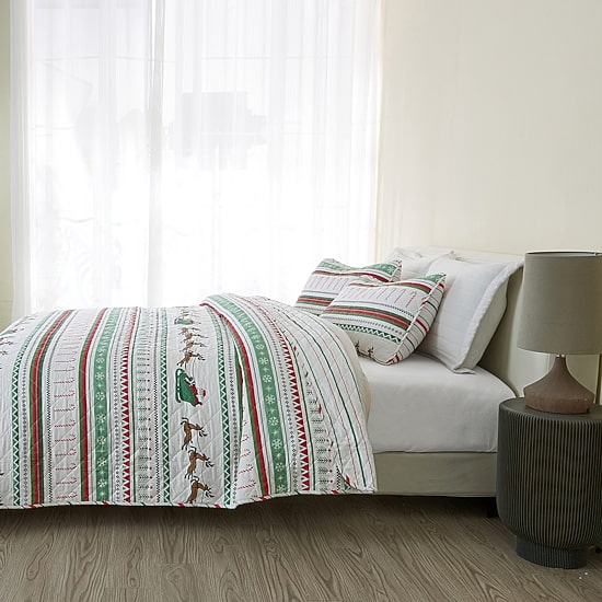 Linery Festive Christmas REVERSIBLE Quilt Set