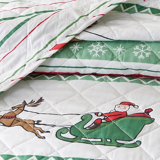 Linery Festive Christmas REVERSIBLE Quilt Set