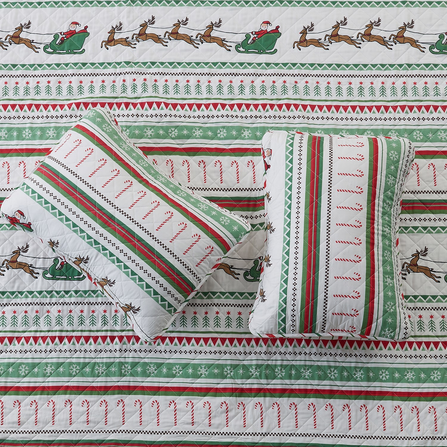 Linery Festive Christmas REVERSIBLE Quilt Set