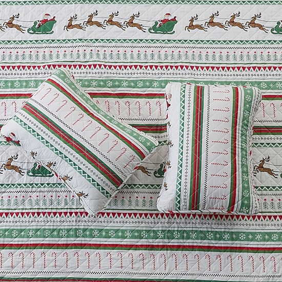 Linery Festive Christmas REVERSIBLE Quilt Set