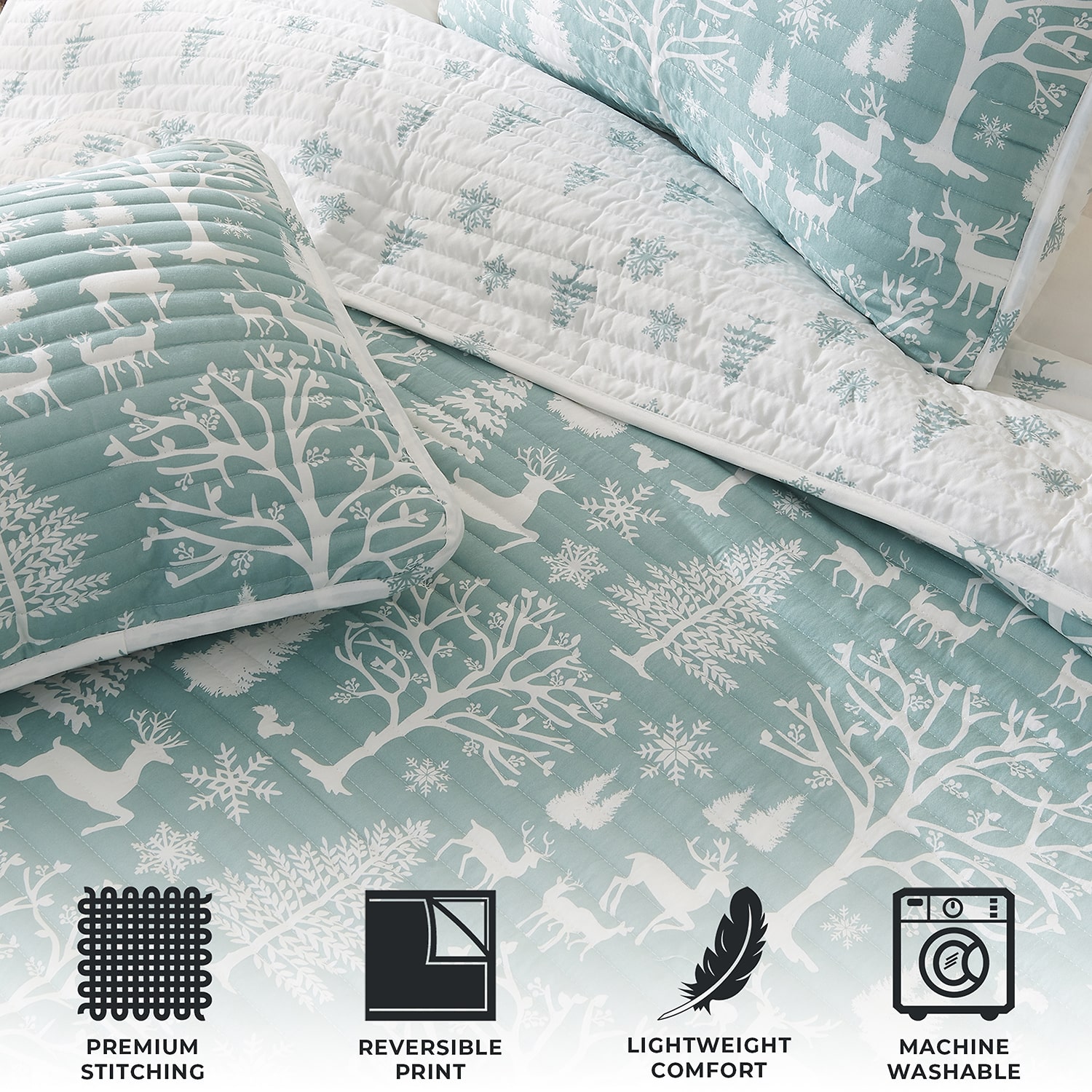 Linery Lodge Woods REVERSIBLE Quilt Set