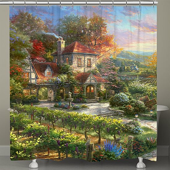 Thomas Kinkade Wine Country Living Shower Curtain