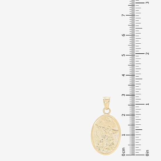 St. Michael Medallian Unisex Adult 14K Gold Oval Pendant