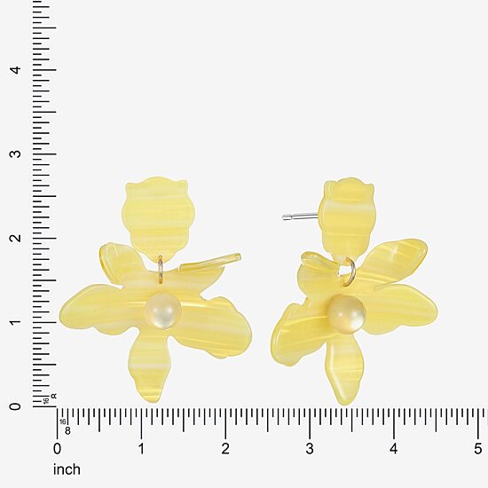 Bijoux Bar Gold Tone Womens Flower Hypoallergenic Drop Earrings