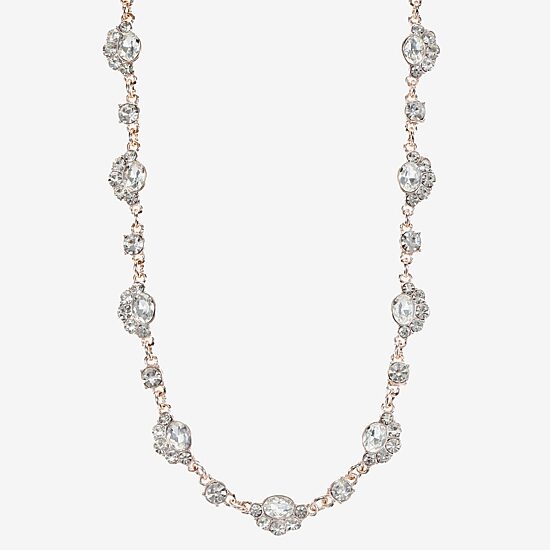 Monet Jewelry Rose Tone Womens 17 Inch Collar Necklace