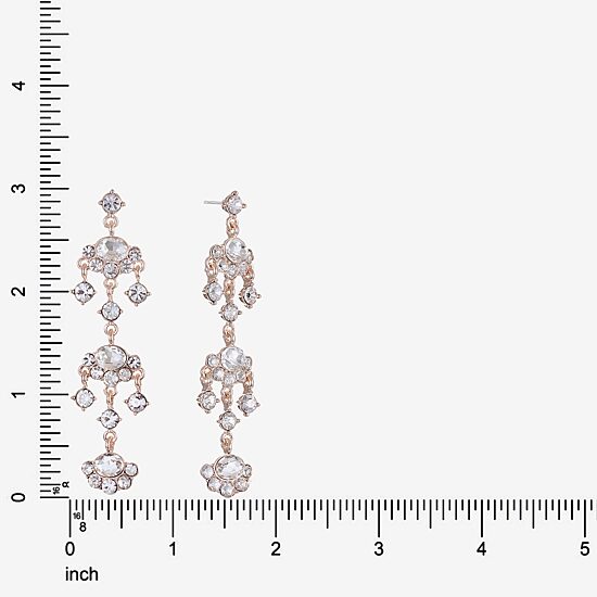 Monet Jewelry Rose Tone Womens Glass Hypoallergenic Chandelier Earrings