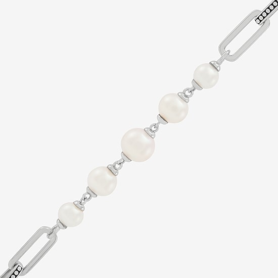 Limited Quantities! Womens Dyed White Cultured Freshwater Pearl Sterling Silver Strand Bracelet
