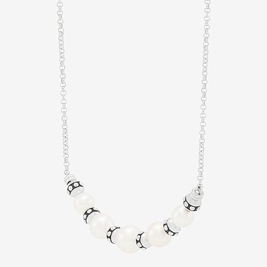 Limited Quantities! Womens White Sterling Silver 18 Inch Strand Necklace