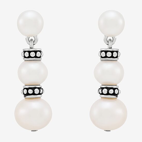 Limited Quantities! Womens Dyed White Cultured Freshwater Pearl Sterling Silver Drop Earrings