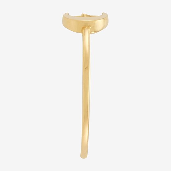 Womens 10K Gold Moon Round Star Band