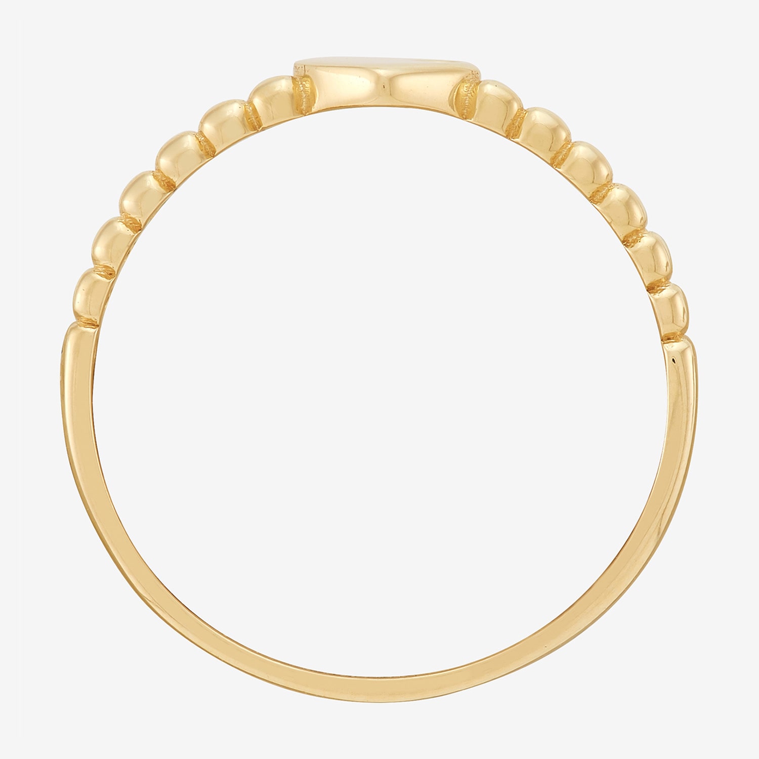 Gold Addiction Womens 10K Heart Round Band