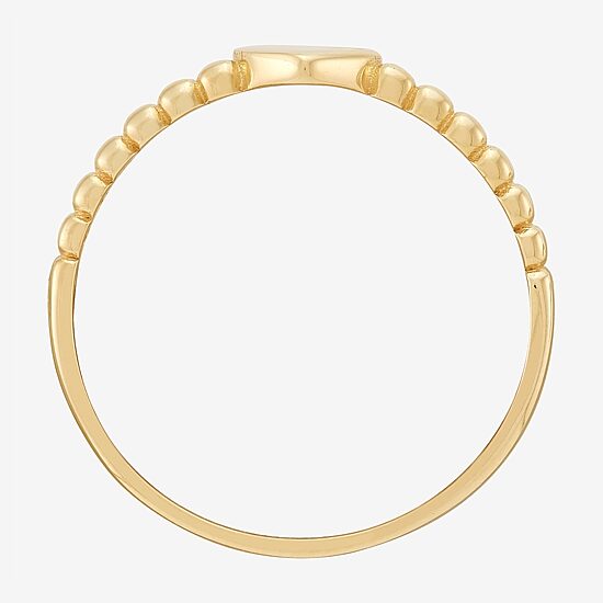Gold Addiction Womens 10K Gold Heart Round Band