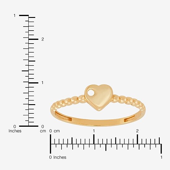 Gold Addiction Womens 10K Gold Heart Round Band