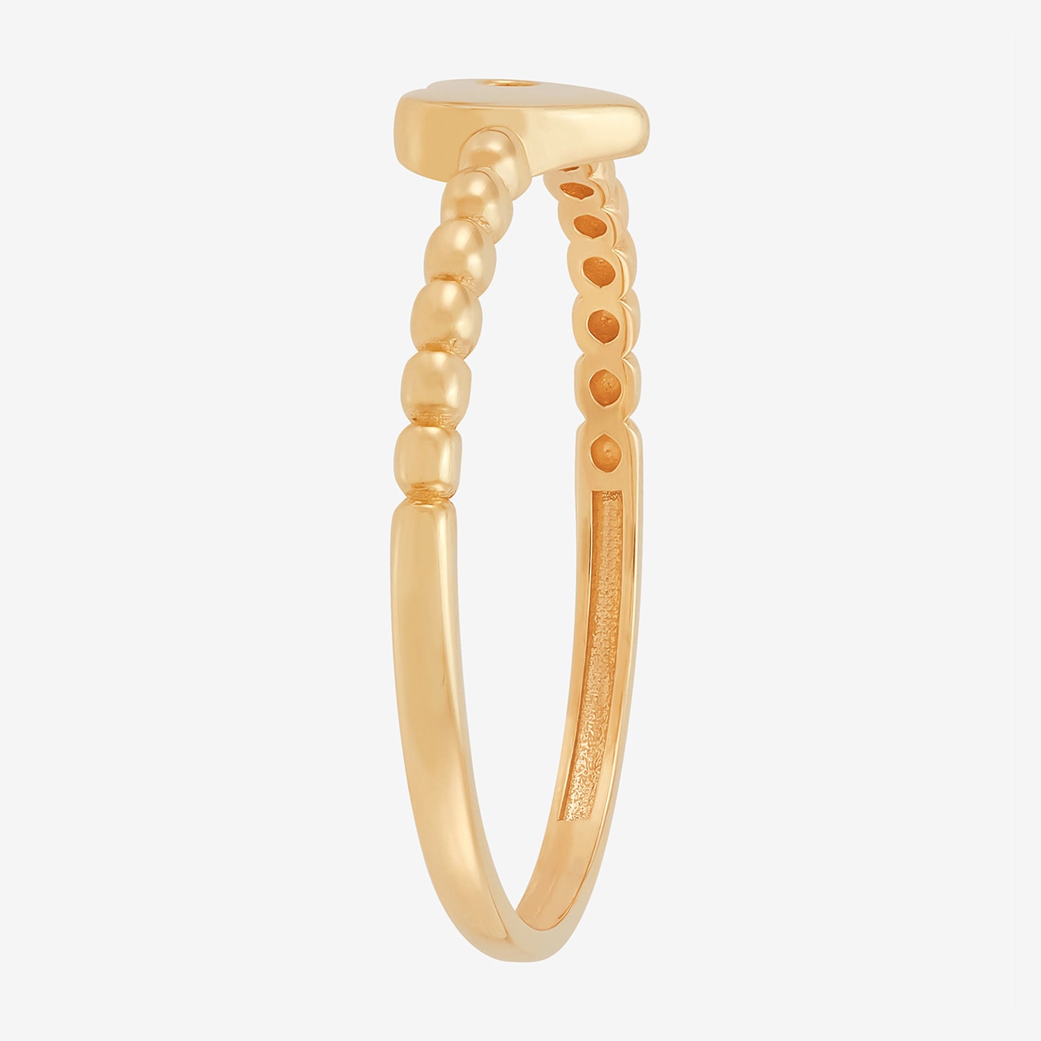 Gold Addiction Womens 10K Heart Round Band