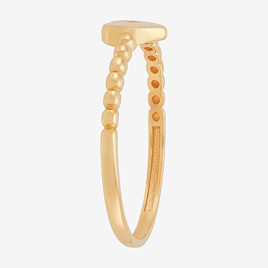 Gold Addiction Womens 10K Gold Heart Round Band