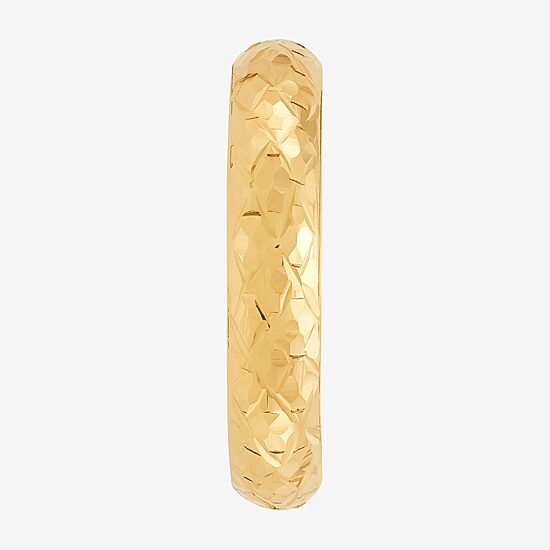 Womens 4MM 14K Gold Heart Round Band