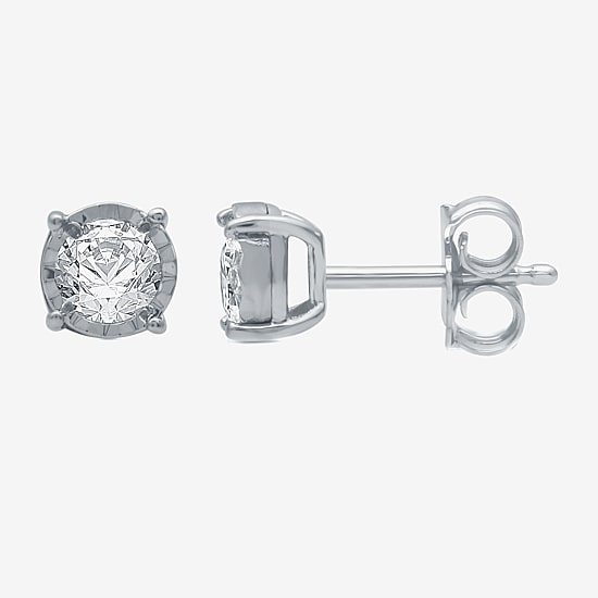1/3 CT. T.W. Natural White Diamond 10K Gold 4.8mm Stud Earrings