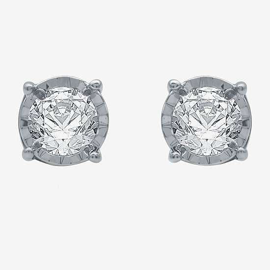 1/3 CT. T.W. Natural White Diamond 10K Gold 4.8mm Stud Earrings
