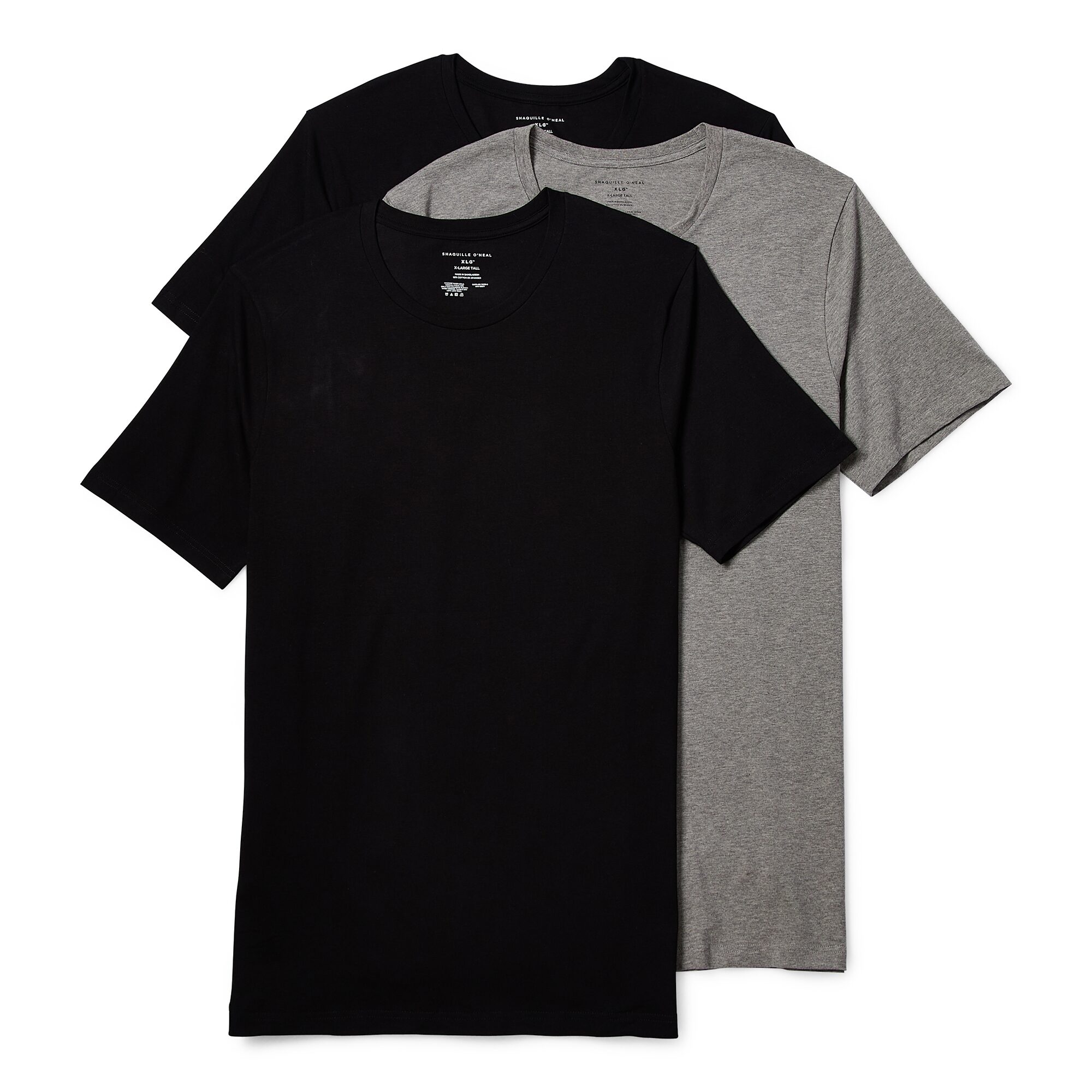 Shaquille O'Neal XLG™ Activated Cooling Mens 3 Pack Short Sleeve Crew Neck T-Shirt Tall