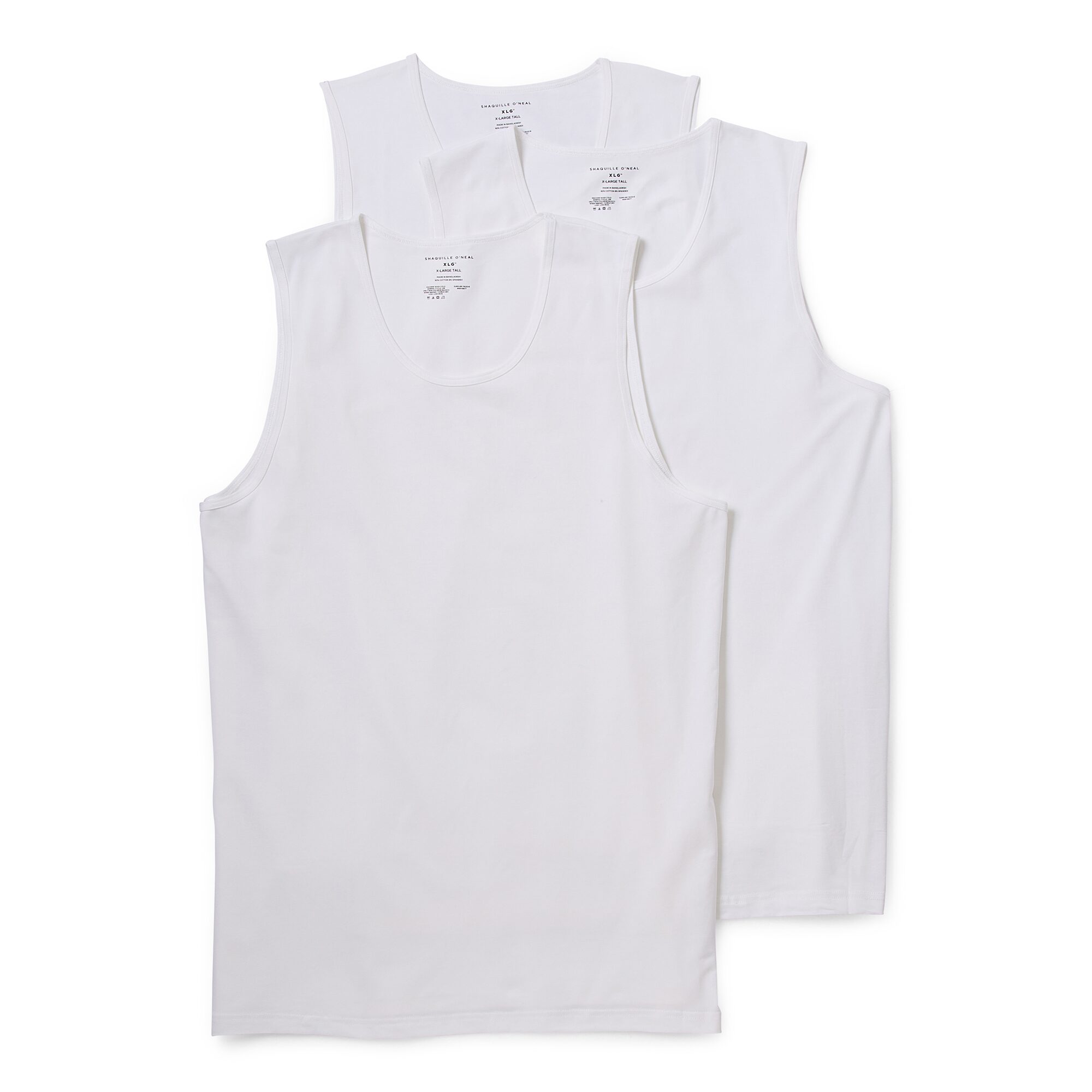 Shaquille O'Neal XLG™ Activated Cooling Mens Crew Neck Sleeveless 3 Pack Tall Tank
