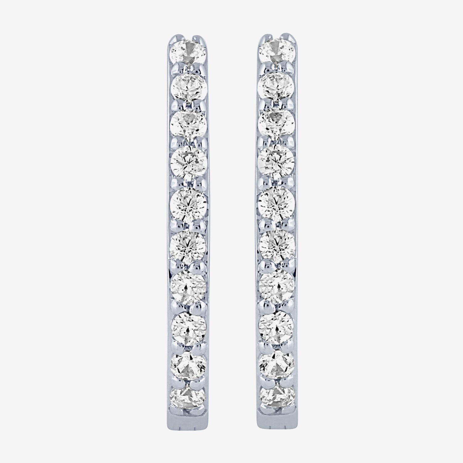 (H-I / I1) Womens 1/4 CT. T.W. Lab Grown White Diamond 10K Gold 14.5mm Hoop Earrings