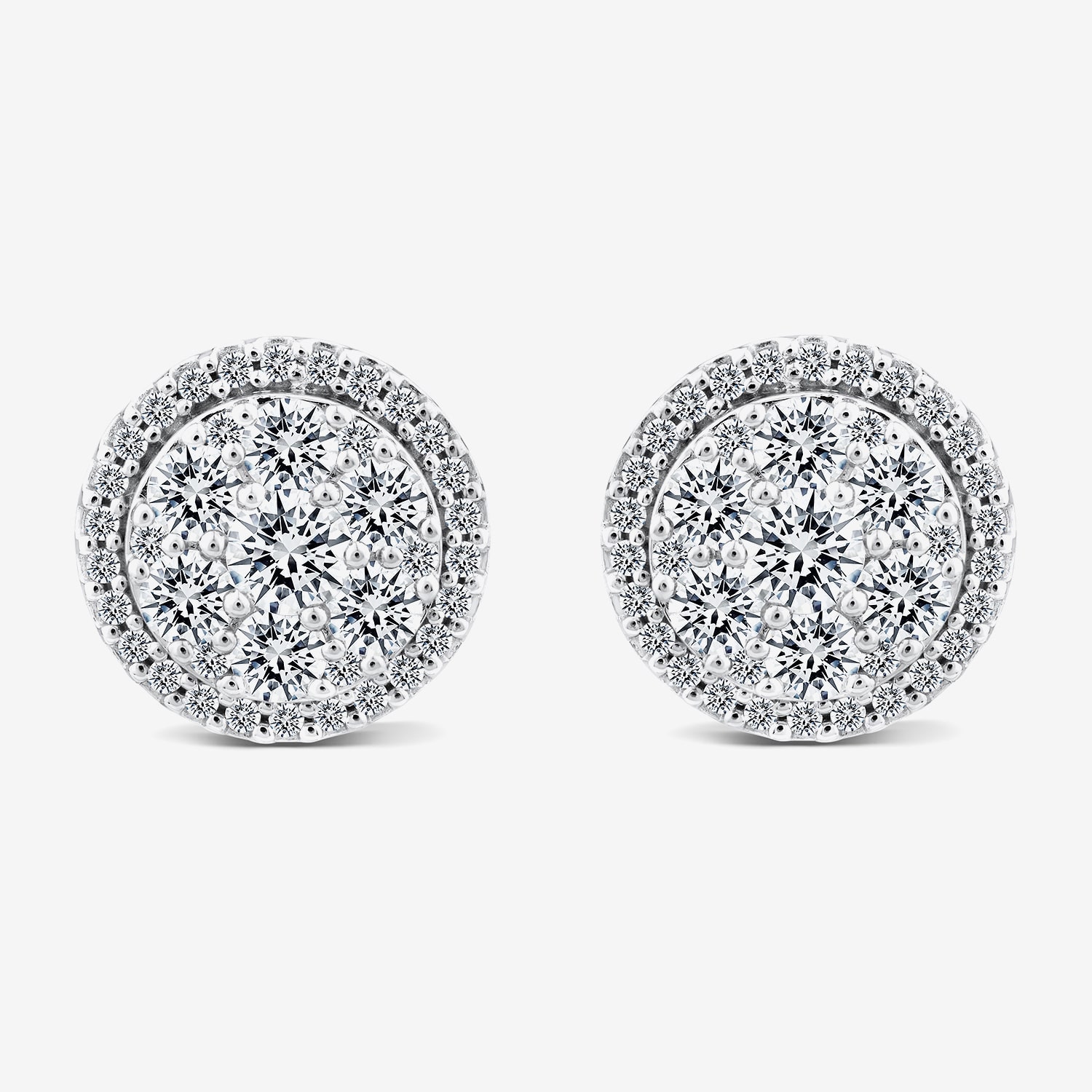 Diamond Blossom (I / I1) 1 1/2 CT. T.W. Lab Grown White Diamond 10K Gold 11.4mm Stud Earrings