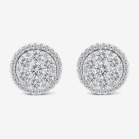 Diamond Blossom (I / I1) 1 1/2 CT. T.W. Lab Grown White Diamond 10K Gold 11.4mm Stud Earrings