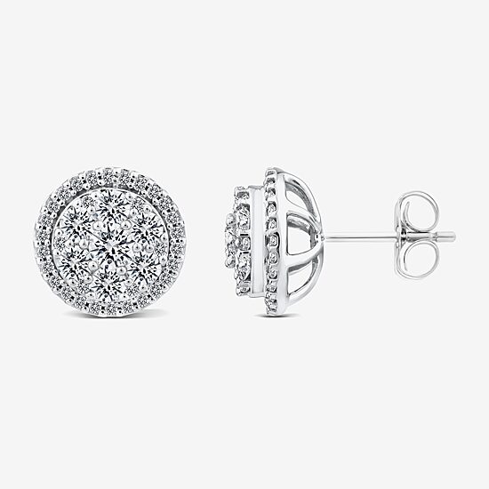 Diamond Blossom (I / I1) 1 1/2 CT. T.W. Lab Grown White Diamond 10K Gold 11.4mm Stud Earrings