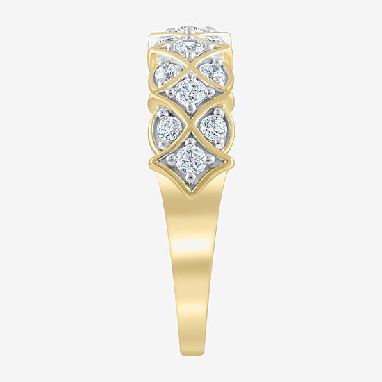 (H-I / I1) Womens 2MM 1/2 CT. T.W. Lab Grown White Diamond 10K Gold Band