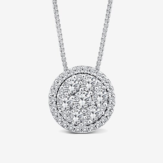 Diamond Blossom (I / I1) Womens 3/4 CT. T.W. Lab Grown White Diamond 10K Gold 18 Inch Pendant Necklace