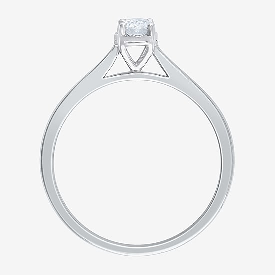 (G / Si2) Womens 1/2 CT. Lab Grown White Diamond 10K Gold Oval Solitaire Engagement Ring