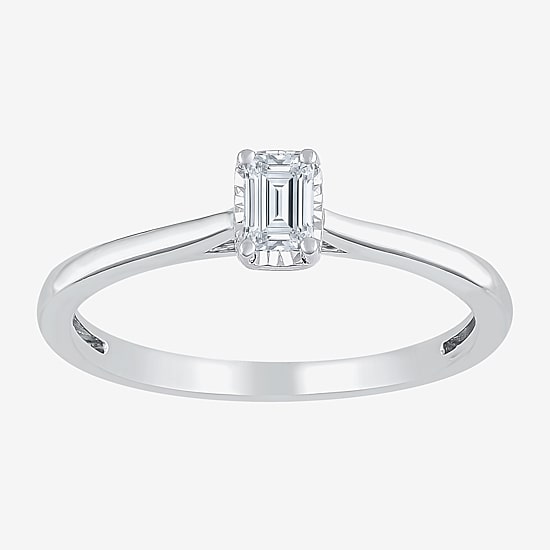 (G / Si2) Womens 1/2 CT. Lab Grown White Diamond 10K Gold Solitaire Engagement Ring