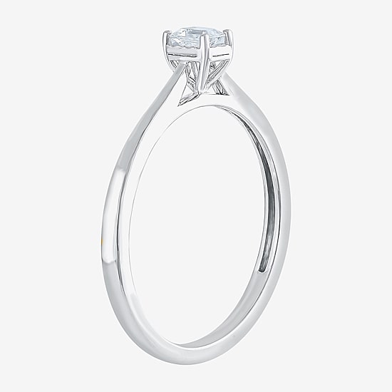 (G / Si2) Womens 1/2 CT. Lab Grown White Diamond 10K Gold Solitaire Engagement Ring