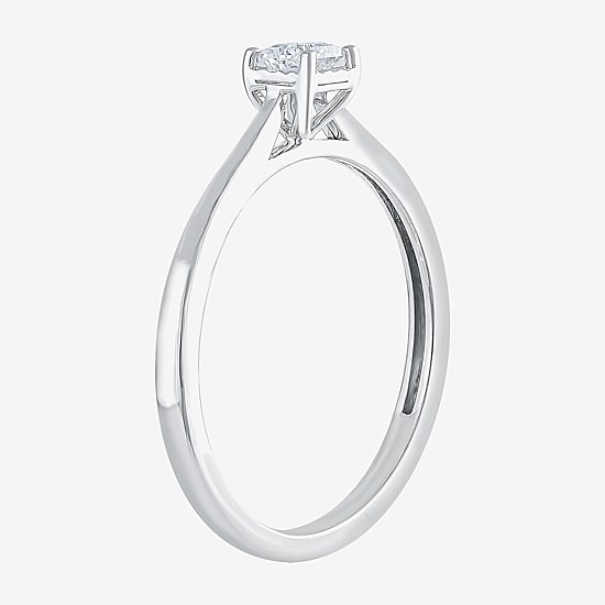 (G / Si2) Womens 1/2 CT. Lab Grown White Diamond 10K Gold Solitaire Engagement Ring