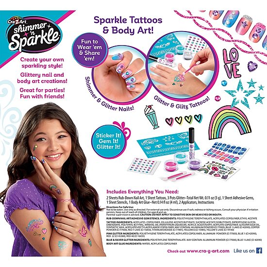 Cra-Z-Art Sparkling Glitter Tattoos & Nails