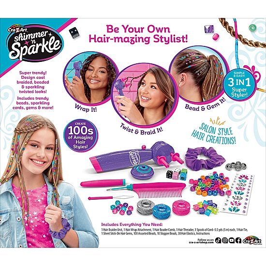 Cra-Z-Art Braid Bead & Twist Deluxe Hair Designer Fashion Kit