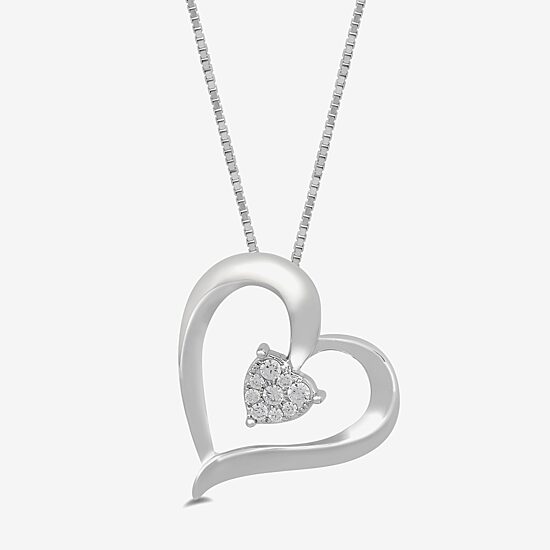 Womens 1/10 CT. T.W. Lab Grown White Diamond Sterling Silver 18 Inch Pendant Necklace